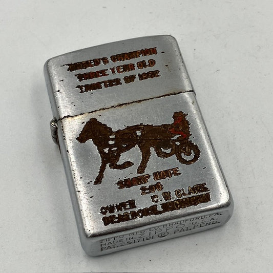 ジッポー Zippo ライター スチール製 フルスタンプ 1953年 馬車の絵柄 PAT.2517191 PAT.PEND【海外直輸入USED品】