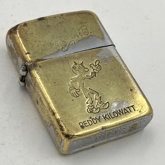 ZIPPO ビンテージ ジッポー 激レア品 3バレル 1947年～1949年 レディキロワット ニッケルシルバーインナー PAT.2032695 中古 動作確認済み 【海外直輸入USED品】