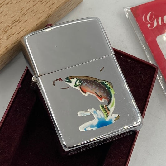 ジッポー ZIPPO 未使用 1949年〜1951年 タウン＆カントリー TROUT マス ニッケルシルバーインナー PAT.2032695【海外直輸入USED品】