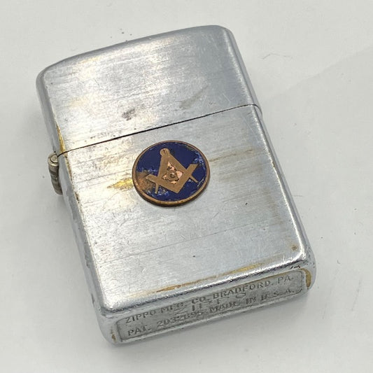 ZIPPO ビンテージ ジッポー 1949年～1951年 PAT.2032695 フリーメイソン 中古 動作確認済み 【海外直輸入USED品】