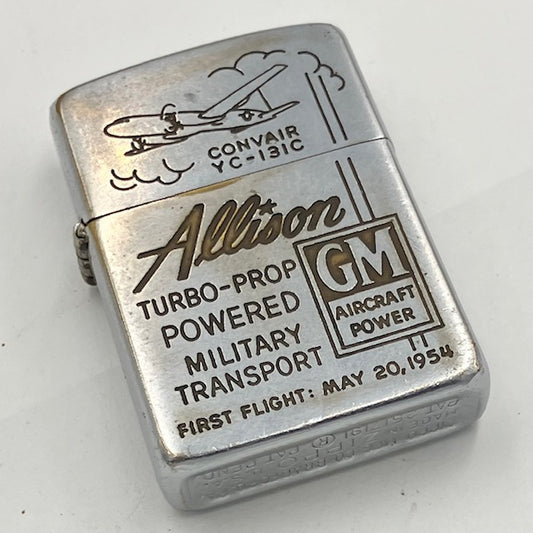 ZIPPO ビンテージ ジッポー 1953年～1955年 フルスタンプ GM Allison Engine Company YC-131C PAT.2517191 中古 動作確認済み 【海外直輸入USED品】