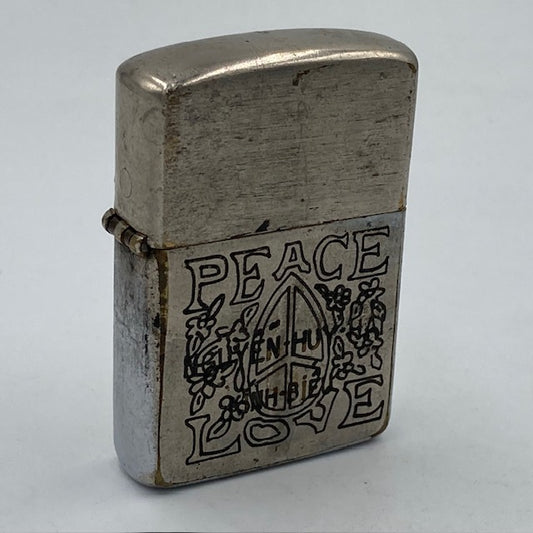 ジッポー ZIPPO ライター 1968年 PEACE LOVE ピースマーク ベトナムジッポー 使えます ヴェトナムジッポー【海外直輸入USED品】