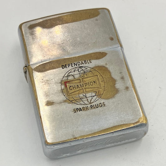 ZIPPO ビンテージ ジッポー 1964年 CHAMPION SPARK PLUGS 地球儀ロゴ チャンピオンスパークプラグ PAT.2517191 中古 動作確認済み 【海外直輸入USED品】