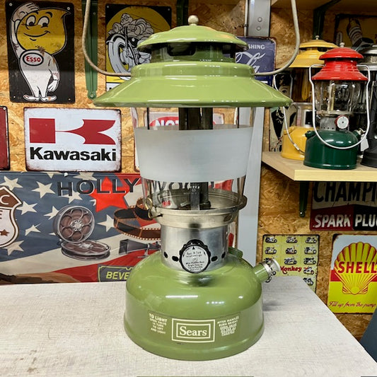 【美品】コールマン Coleman ランタン 1972年6月 シアーズランタン アボカドグリーン テーパーフロストグローブ MODEL.72243 整備済み【海外直輸入USED品】
