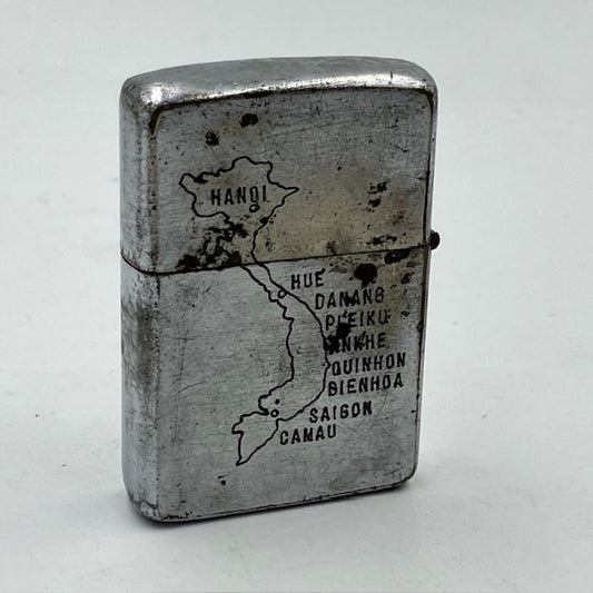 ジッポー ZIPPO ライター 1968年 ベトナム地図 空挺団徽章 ベトナムジッポー 使えます ヴェトナムジッポー【海外直輸入USED品】