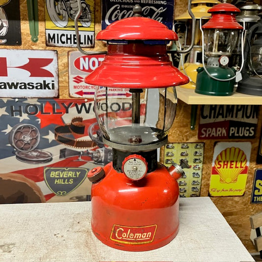 Coleman コールマン ランタン 1953年2月 200A ブラックバンド サンシャイングローブ 素焼きバーナー 整備済み【海外直輸入USED品】