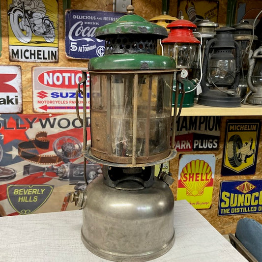 コールマン Coleman ランタン 希少 1928年8月 220 ファーストモデル スラント 整備済み 燃焼良好【海外直輸入USED品】