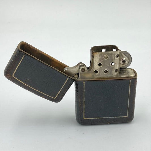 ジッポー ZIPPO ライター フルカバーレザー 1950年製 LEATHER CRAFTRD ニッケルシルバー【海外直輸入USED品】