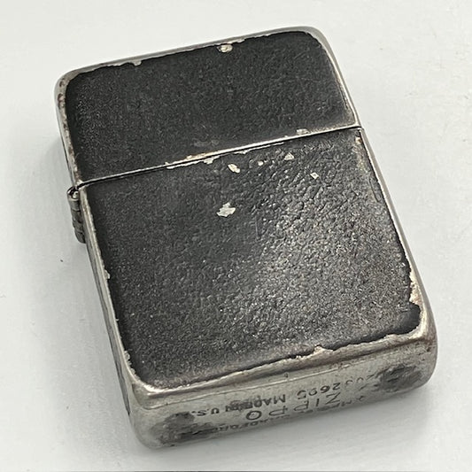 ジッポー ZIPPO ライター レアな4バレルの1942年モデル ブラッククラックル 4バレル 水平歯【海外直輸入USED品】