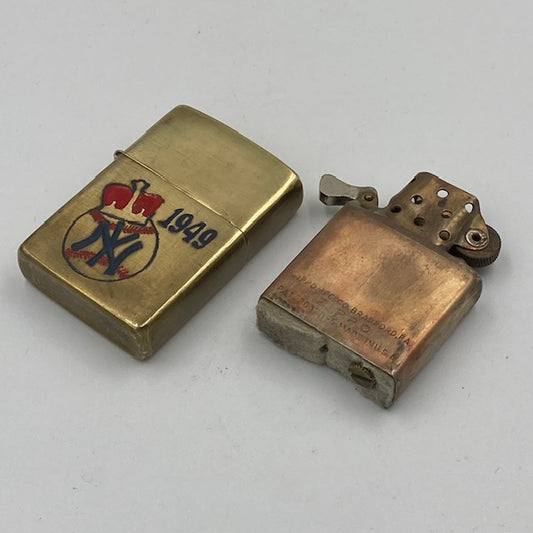1949年〜1951年　ニューヨークヤンキース　ニッケルシルバーインサイドユニット　ジッポー　ZIPPO　PAT. 2032695【海外直輸入USED品】