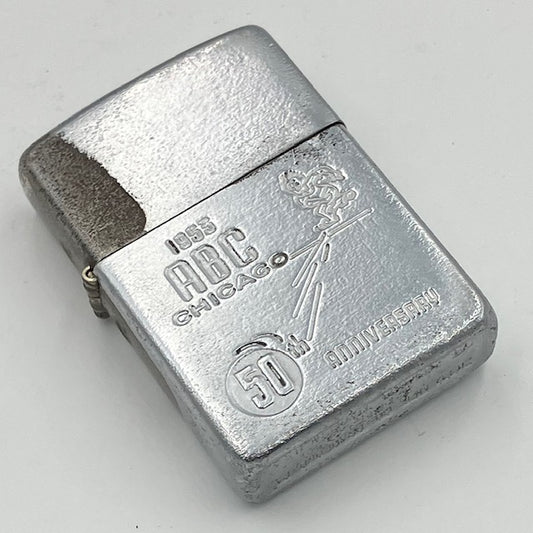 【補修品】 ZIPPO ビンテージ ジッポー 1951〜1953年 スチール製 1953 / ABC CHICAGO / 50th ANNIVERSARY / PAT.2032695 中古 動作確認済み 【海外直輸入USED品】