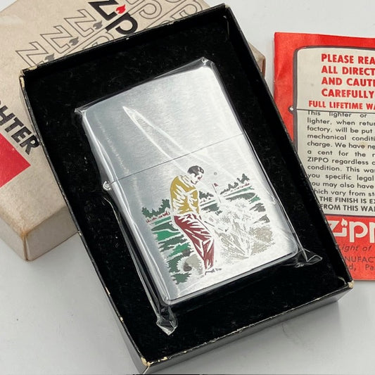 ZIPPO ビンテージ ジッポー 未使用デッドストック 1979年製 スポーツシリーズ ゴルファー 箱・取説付 動作確認済み 【海外直輸入USED品】
