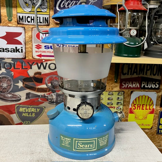 コールマン Coleman ランタン 1971年2月 シアーズランタン シアーズブルー シングルマントル テーパードグローブ MODEL.72215 整備済み【海外直輸入USED品】