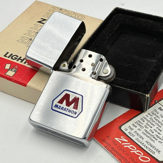 ZIPPO ビンテージ ジッポー 1980年 Marathon Oil Company マラソン石油 未使用デッドストック 中古 動作確認済み 【海外直輸入USED品】