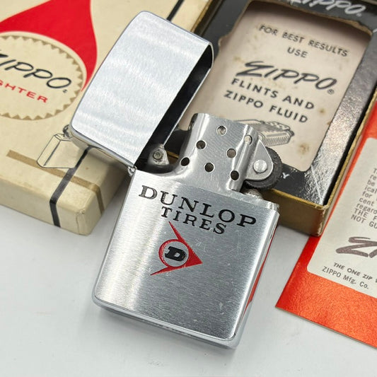 ZIPPO ビンテージ ジッポー 1963年 DUNLOP TIRES ダンロップタイヤ 箱入り未着火品 中古 動作確認済み 【海外直輸入USED品】