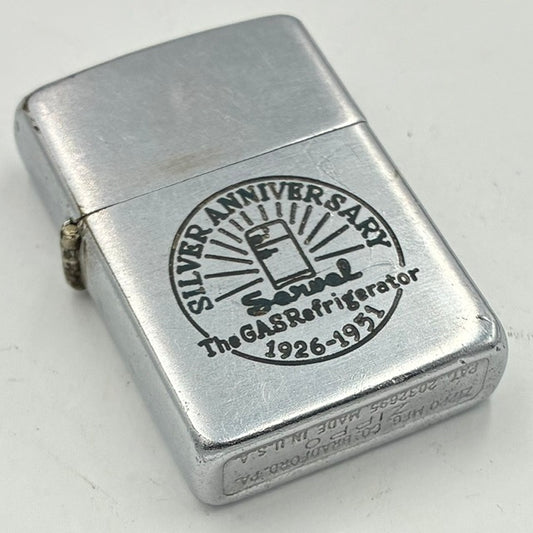 ZIPPO ビンテージ ジッポー 1949年～1951年 ニッケルシルバーインサート サーベル冷蔵庫 Servel 両面柄 PAT.2032695 中古 動作確認済み 【海外直輸入USED品】