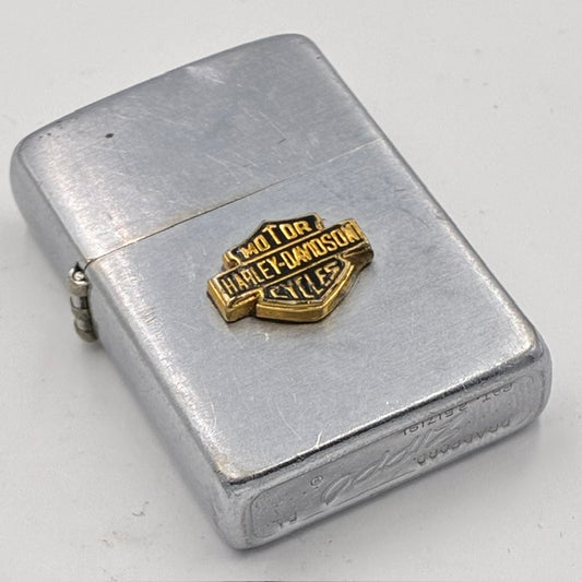 ZIPPO ビンテージ ジッポー 1957年 PAT.2517191 HARLEY-DAVIDSON メタル貼り 中古 動作確認済み 【海外直輸入USED品】
