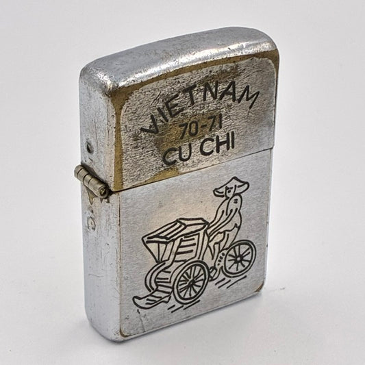 ZIPPO ジッポー ベトナム 1970年 後年補修品 人気のシクロ ビンテージ ベトナムジッポー 中古 動作確認済み 【海外直輸入USED品】