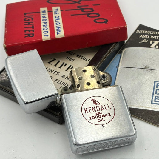 ZIPPO ビンテージ ジッポー 未使用デッドストック 1947〜1949年 ３バレル KENDALL ケンドール 赤箱 取説 動作確認済み 【海外直輸入USED品】
