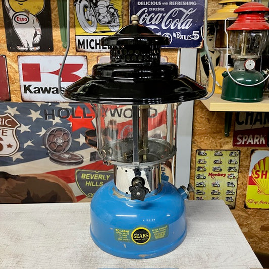 【美品】コールマン Coleman ランタン 1967年1月 シアーズランタン ブルー＆ブラック MODEL. 476.74070 ビッグハット 整備済み【海外直輸入USED品】