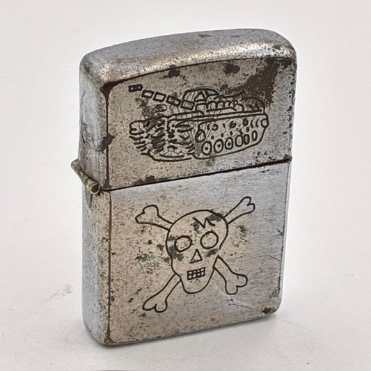ZIPPO ジッポー ベトナム 1967年後期 ドクロ 戦車 ビンテージ ベトナムジッポー 中古 動作確認済み 【海外直輸入USED品】