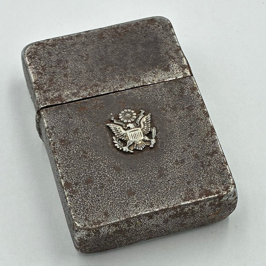 1941年製 ZIPPO ジッポー WWⅡ US ARMY 4バレル スチール製ラウンドコーナー ブラッククラックル 中古 動作確認済み 【海外直輸入USED品】