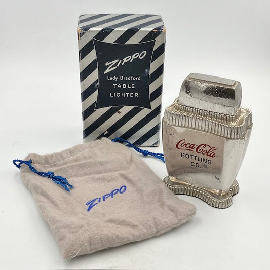ZIPPO ビンテージ ジッポー 1950年〜1954年 コカ・コーラ Coca Cola レディ・ブラッドフォード テーブルライター 卓上ライター 中古 動作確認済み 【海外直輸入USED品】