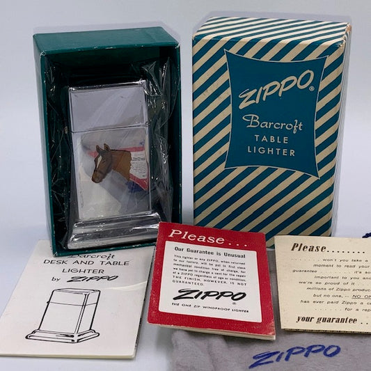 【タイムセール】ジッポー ZIPPO ライター デッドストック 1949年〜1953年 タウン＆カントリー バークロフト 3rd サード ホース 馬【海外直輸入USED品】