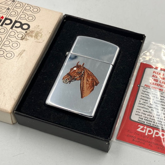 ZIPPO ビンテージ ジッポー 1982年 珍しいスリムのタウン＆カントリー スリムライター 中古 動作確認済み 【海外直輸入USED品】