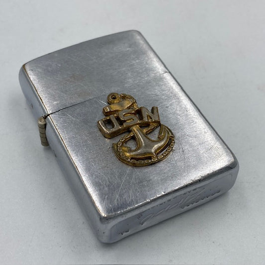 ジッポー Zippo ライター 1960年 USN USネービー アメリカ海軍 メタル貼り PAT.2517191【海外直輸入USED品】