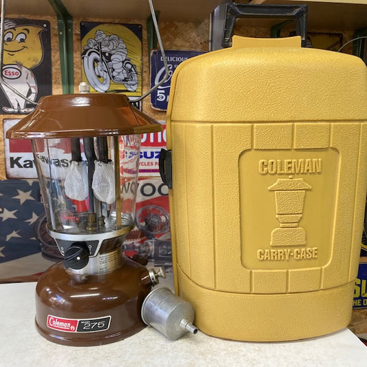 1979年11月　コールマン Coleman 275　ランタン　1982年6月製クラムシェルケース入り　フューエルファンネル付き
