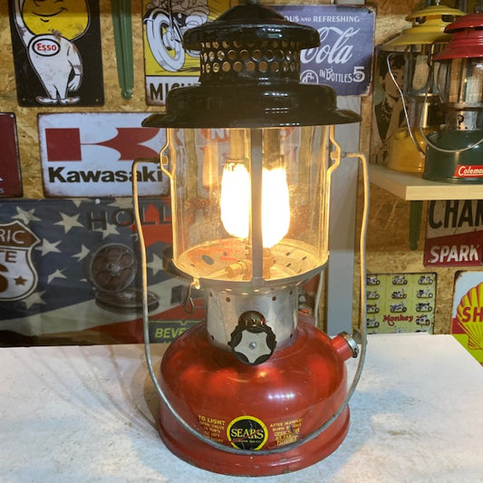 1964年8月【PIREX社とCORNING社のWネーム】シアーズランタン　MODEL 476．74060　ブラック＆レッド　コールマン　ランタン
